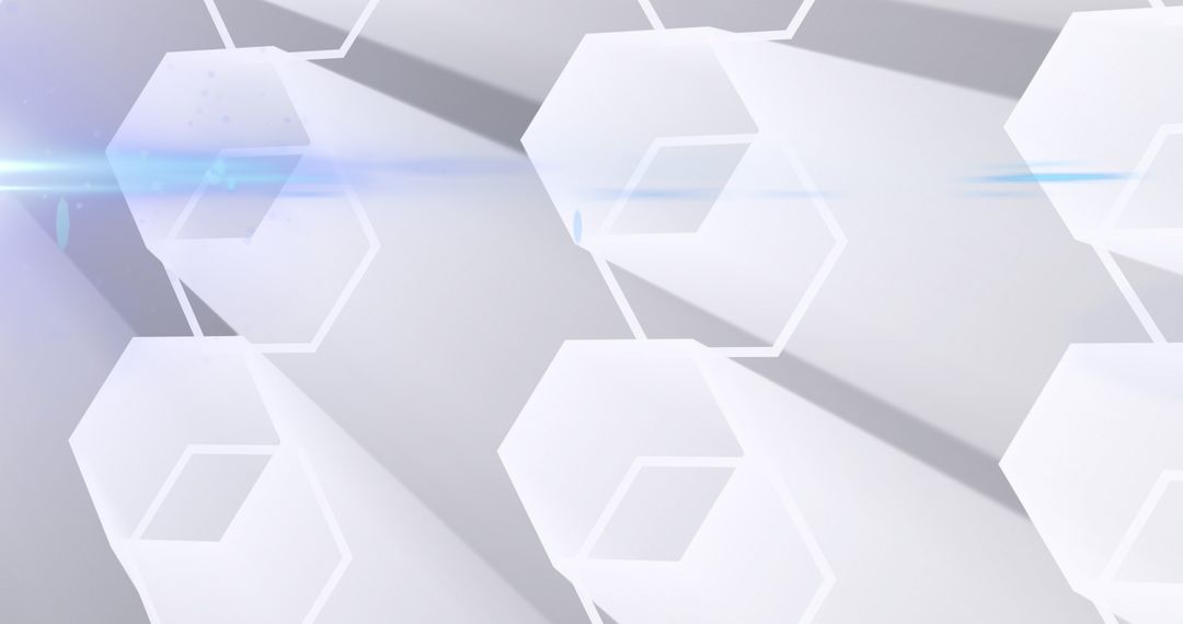 3D White Hexagon Network with Light Reflection