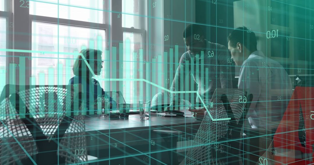 Digital Data Analysis Meeting in Modern Office Environment