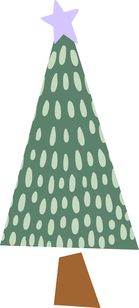 Minimalist Transparent Christmas Tree with Purple Star