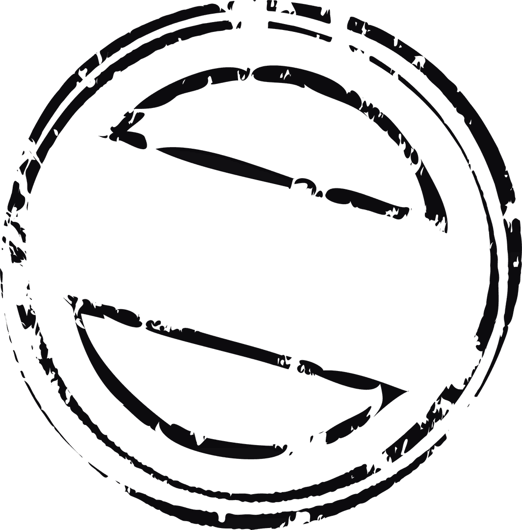 Grunge Directional Symbol on Transparent Background