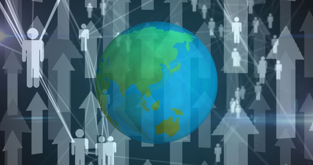 Global Connection Concept with Rising Digital Icons