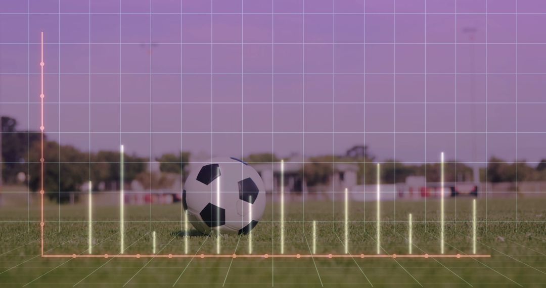 Soccer Ball on Pitch with 3D Analytics Overlay