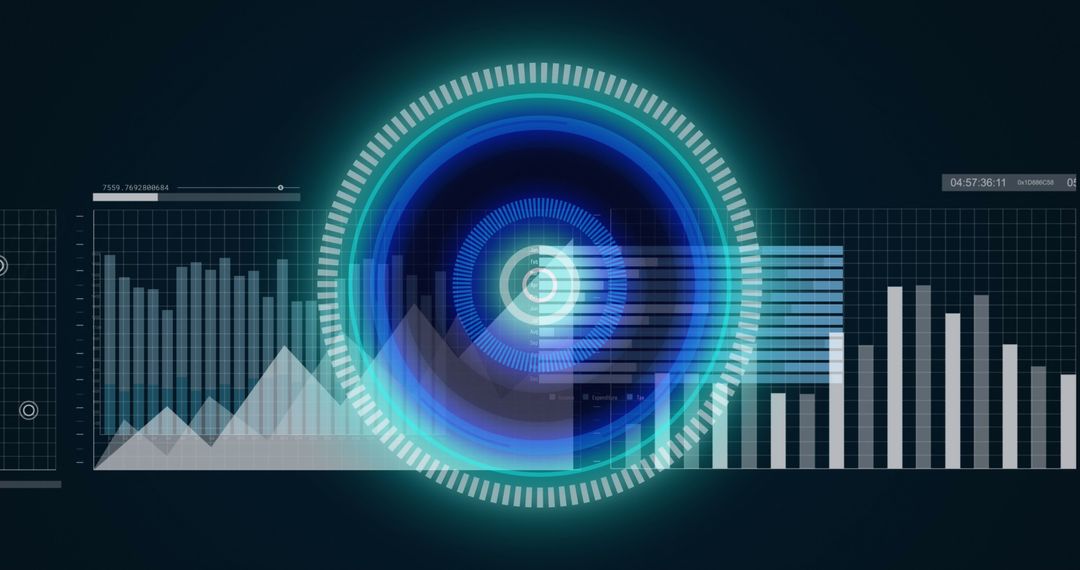 Futuristic Scanner Interface with Analyzing Data Visualization
