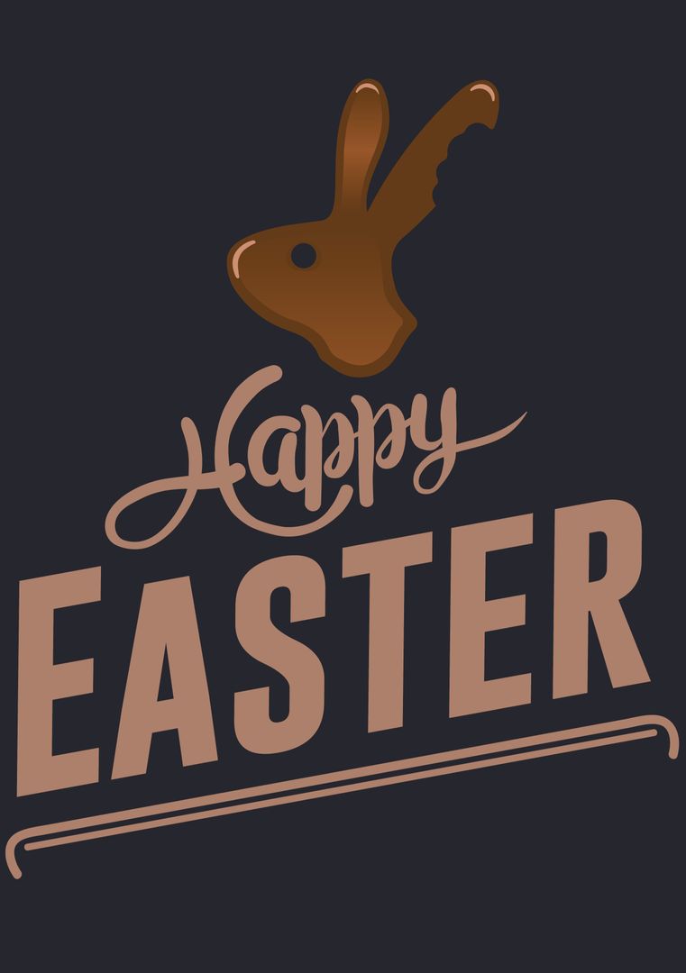 Happy Easter Greeting with Chocolate Bunny Silhouette - Download Free Stock Templates Pikwizard.com