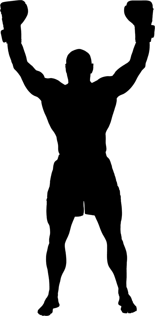 Transparent Silhouette of Male Boxer on Transparent Background