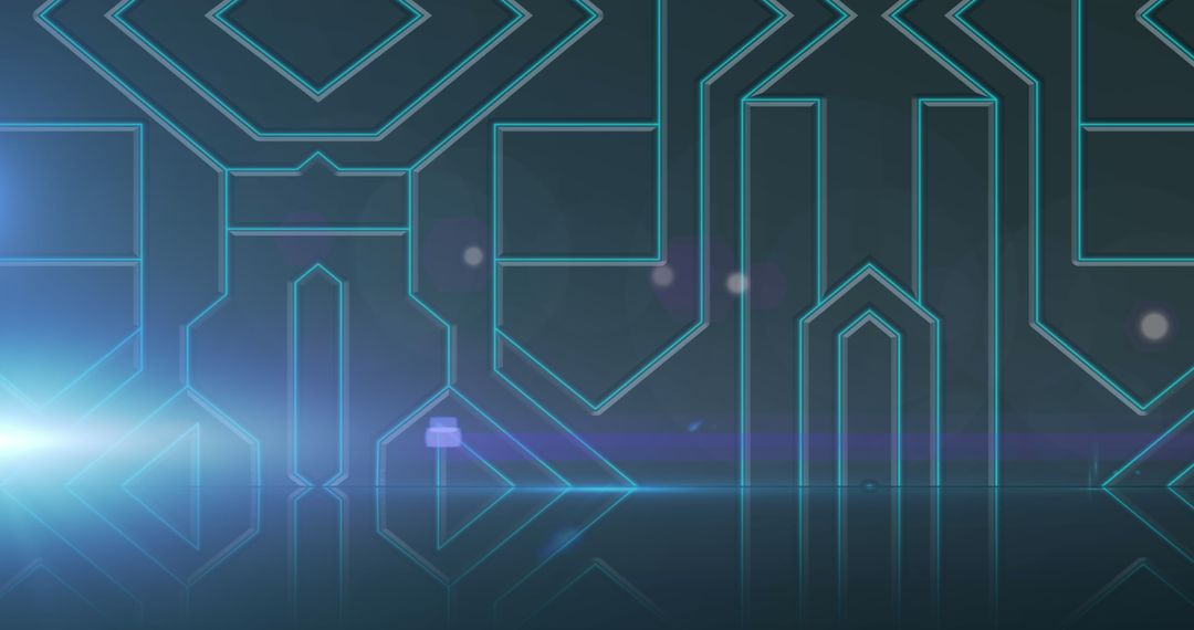 Futuristic Blue Digital Interface with Glowing Lines