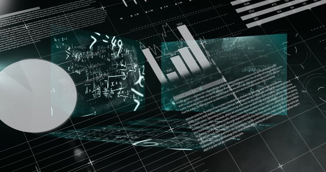 digital interface with equations and graphs for data analysis - Free Images, Stock Photos and Pictures on Pikwizard.com