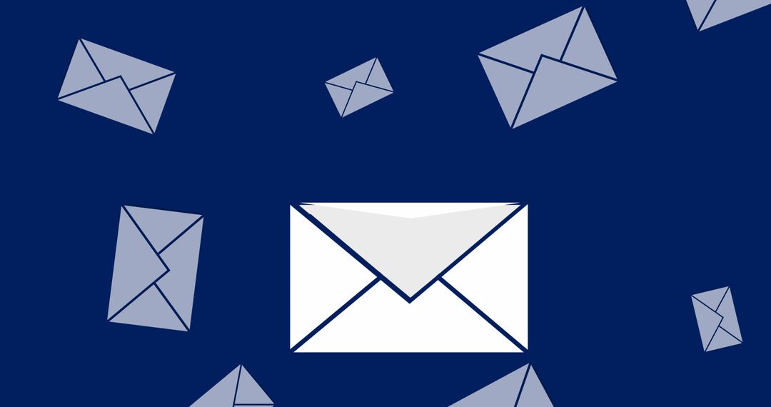 Digital Envelopes Over Blue Background Illustrating Communication