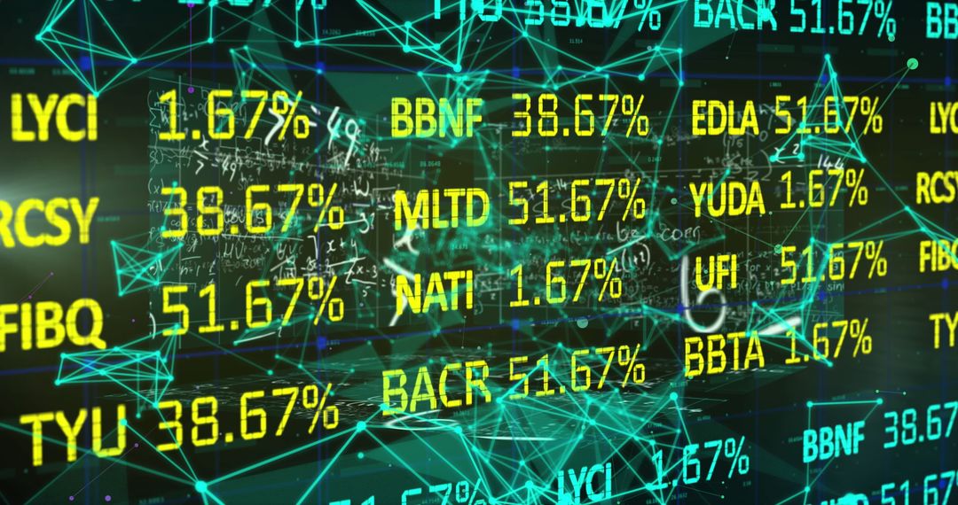 Stock Market Analysis Overlaid with Digital Network Connections