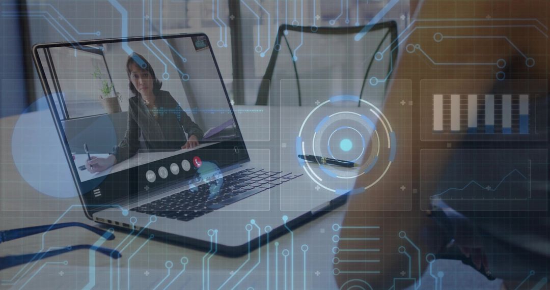 Futuristic Digital Collaboration in Modern Office Space