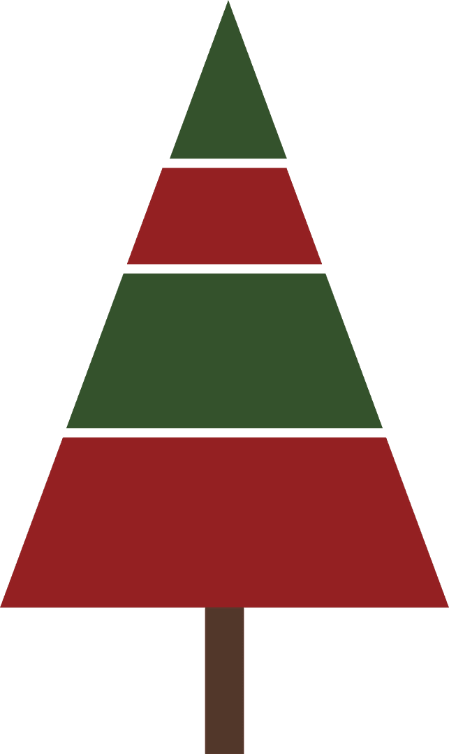 Simple Christmas Tree Design on Transparent Background for Holiday Creativity
