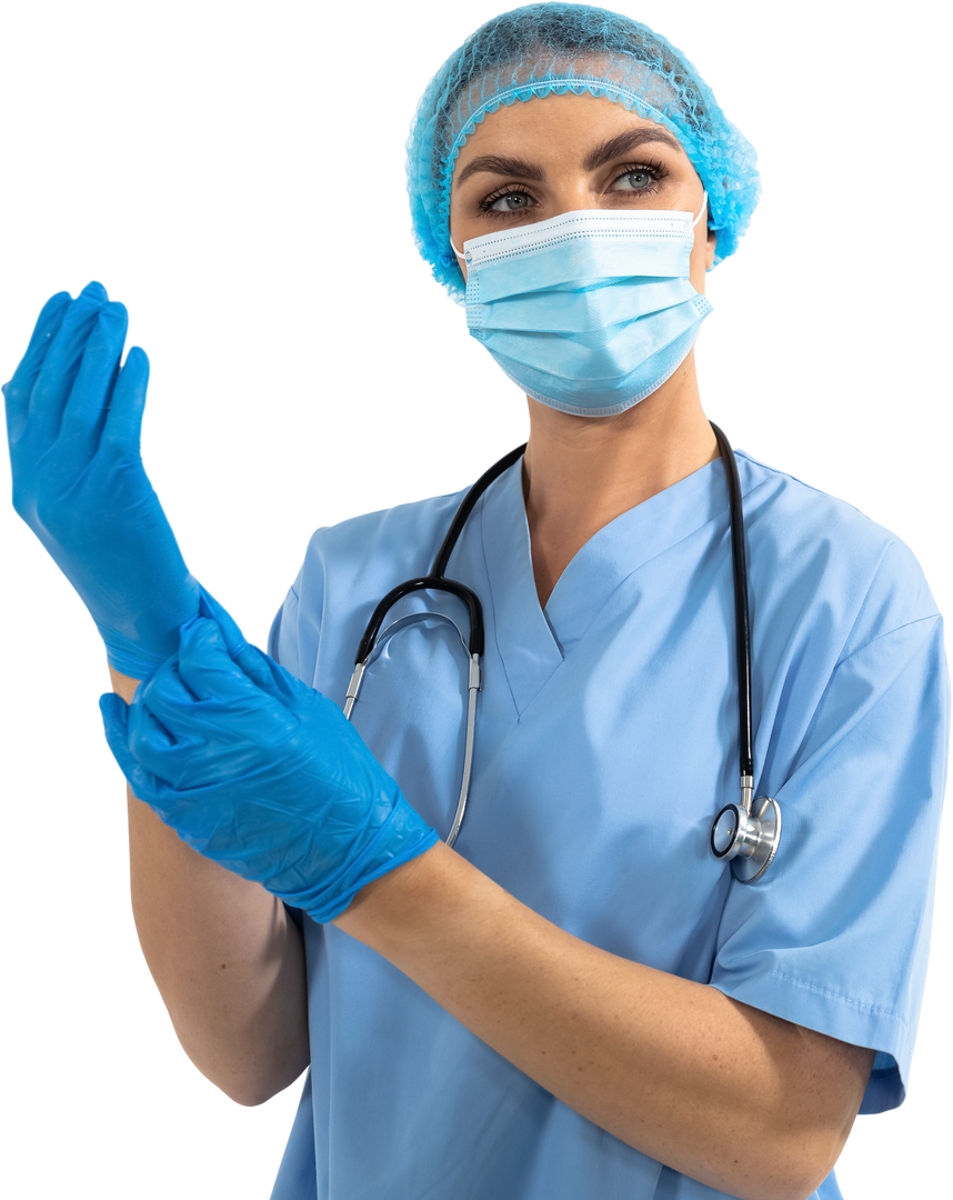 Transparent Health Worker Wearing Protective Mask and Gloves - Download Free Stock Images Pikwizard.com