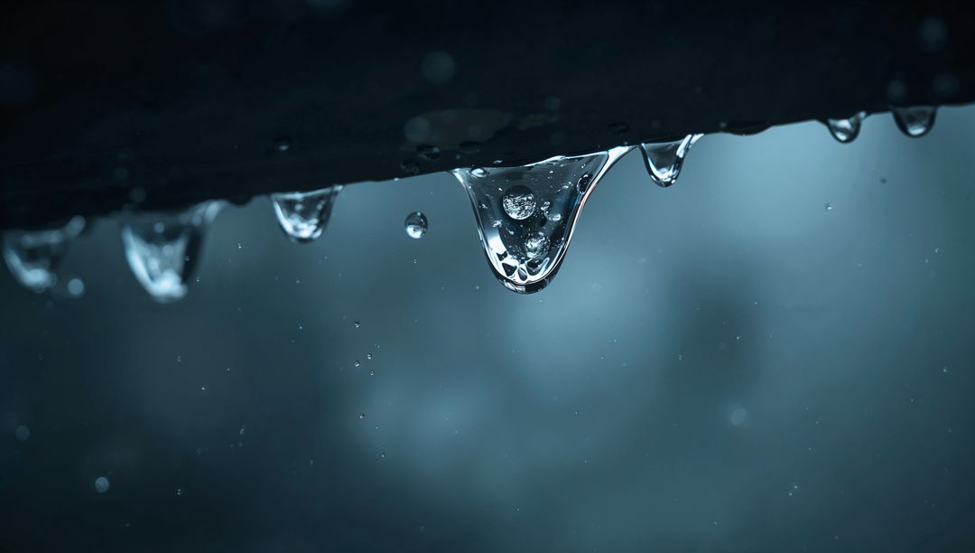 Crystal Droplets on Dark Beam Creating Elegant Minimalist Art