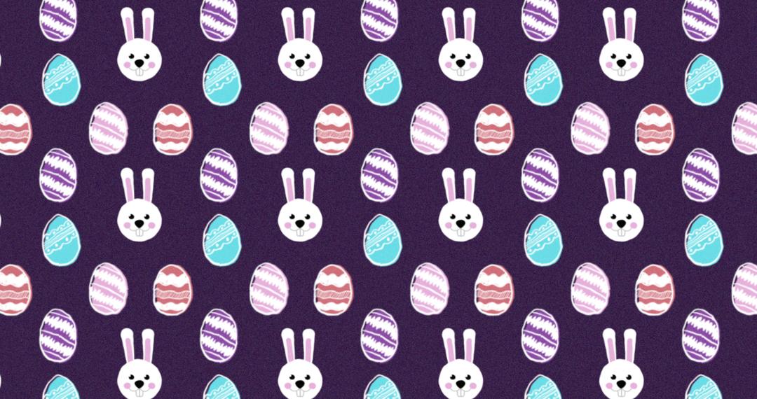 Seamless Loop Easter Pattern with Eggs and Bunnies on Purple - Free Images, Stock Photos and Pictures on Pikwizard.com