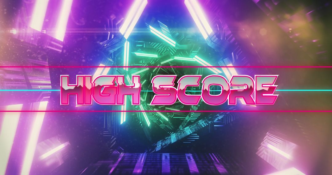 Retro Futuristic High Score Neon Abstract Background