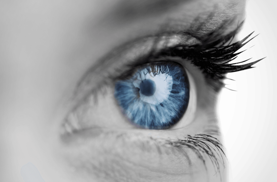 Woman's Blue Eye on Transparent Background, Isolated Digital Art