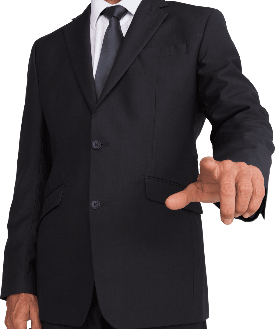 Businessman Gesturing In Suit on Transparent Background