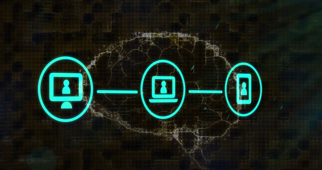 Global Digital Communication Network Concept AI Brain