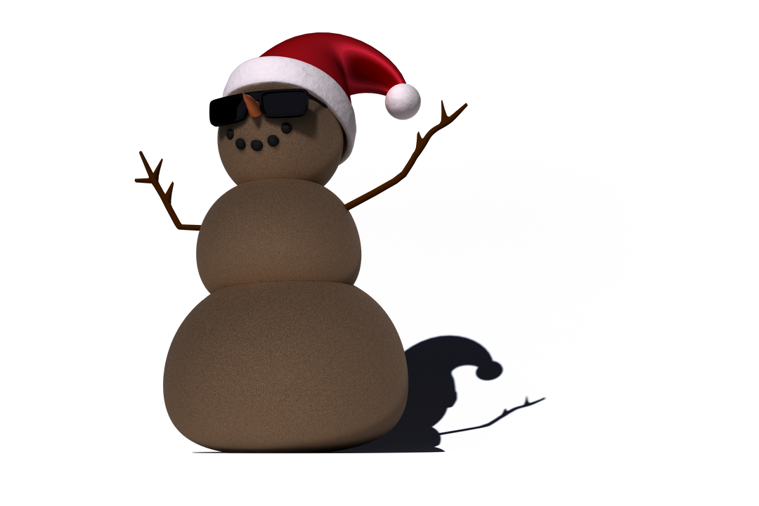 Festive Brown Snowman in Santa Hat with Transparent Background - Download Free Stock Images Pikwizard.com