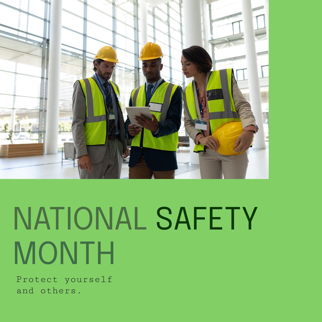 Multiracial Engineers Discussing Safety Plan During National Safety Month in Office - Download Free Stock Templates Pikwizard.com