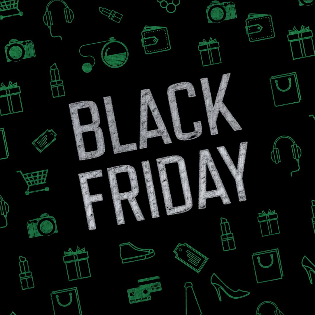 Black Friday Sale Promotion Template with Icon Background - Download Free Stock Templates Pikwizard.com