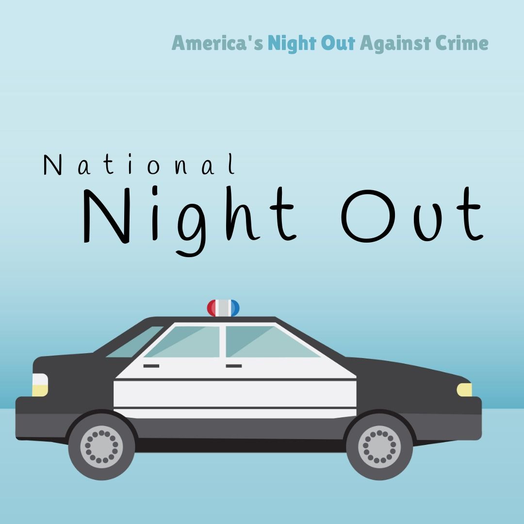 Illustration of america's night out against crime and national night out text with police car - Download Free Stock Templates Pikwizard.com