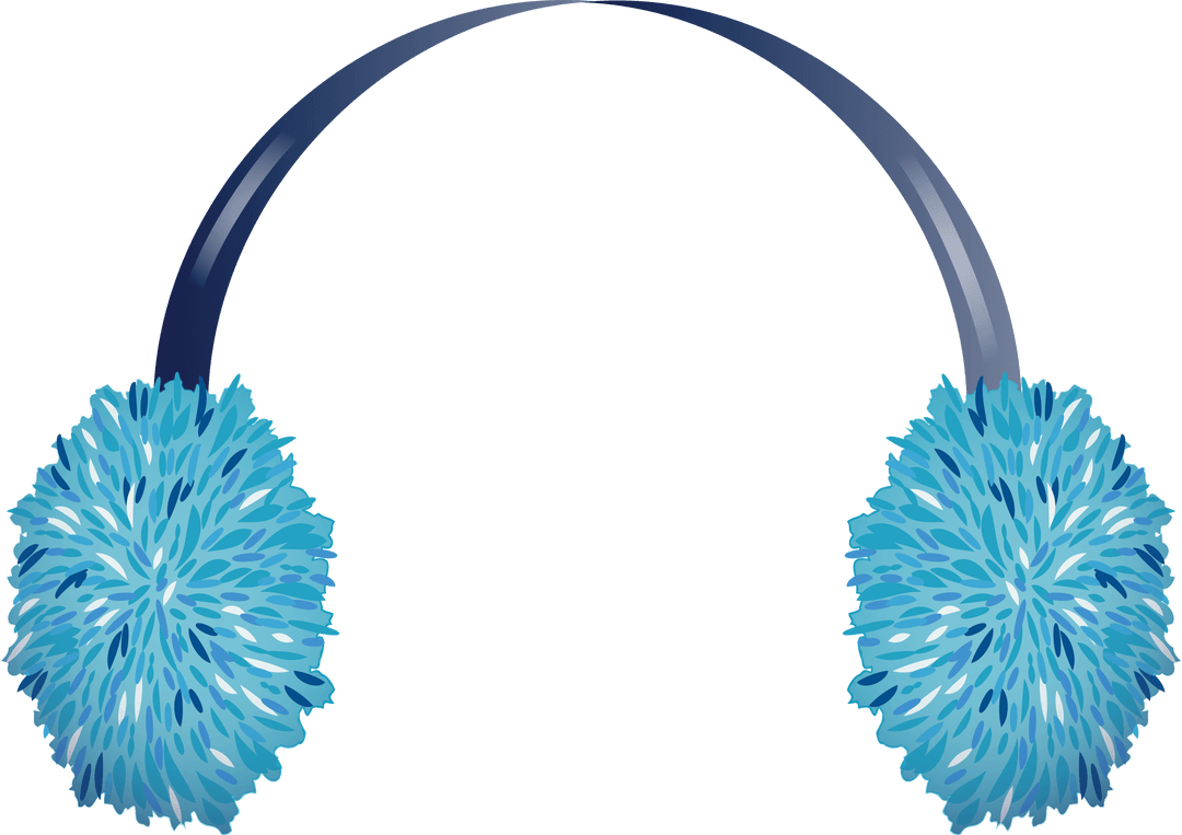 Digital Illustration of Blue Earmuffs on Transparent Background
