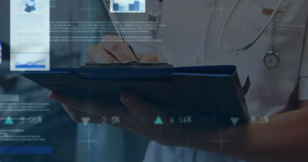 Doctor Analyzing Financial Data Concepts in Healthcare