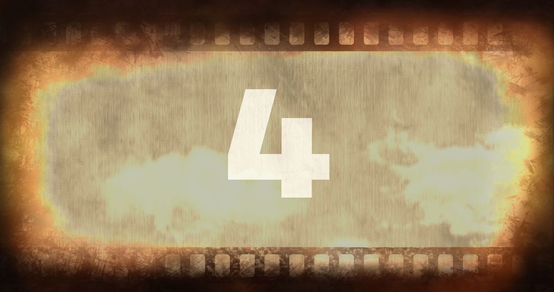 Retro Counting Animation with Filmstrip Border and Number Four - Free Images, Stock Photos and Pictures on Pikwizard.com