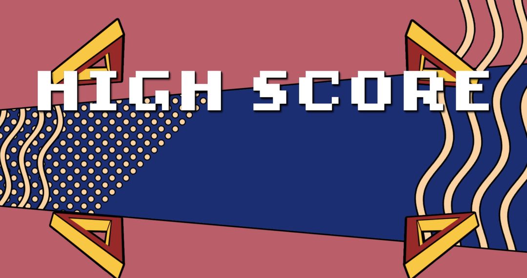 Retro Gaming High Score Banner with Pixel Art Design