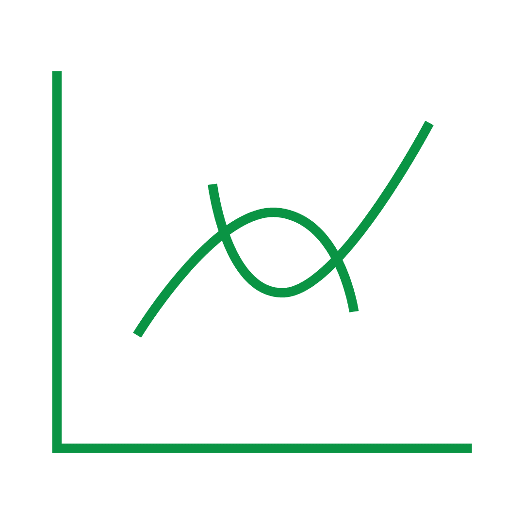 Abstract Geometric Green Graph on Transparent Background