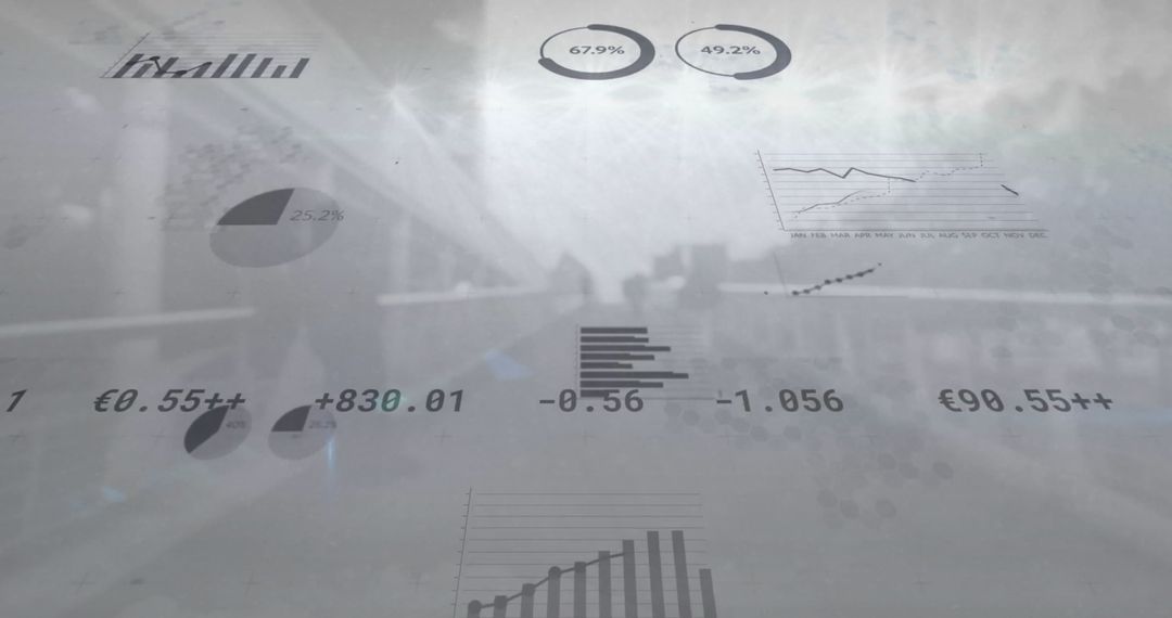 Abstract Data Overlays Cityscape Illustrating Global Finance