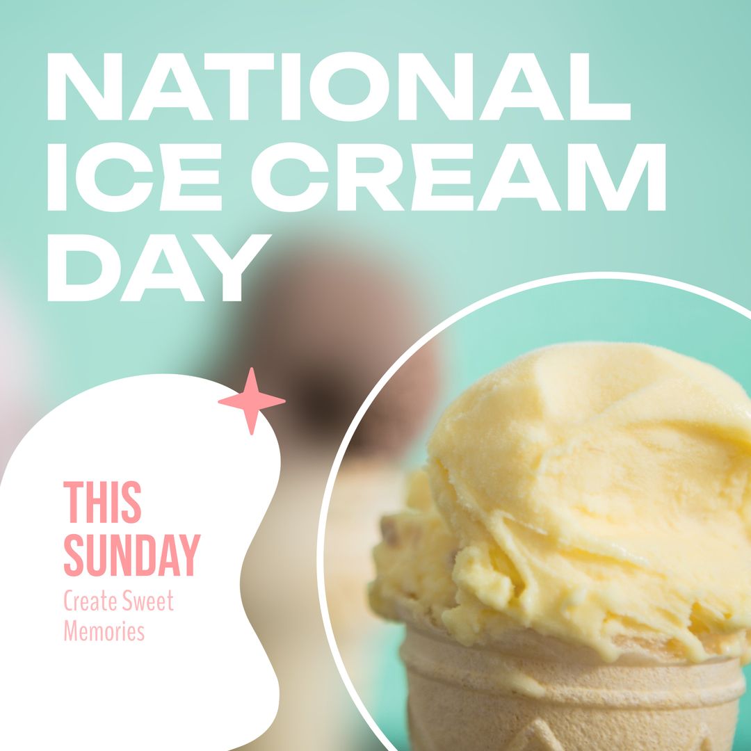 National Ice Cream Day Celebration Poster With Ice Cream Cone - Download Free Stock Templates Pikwizard.com