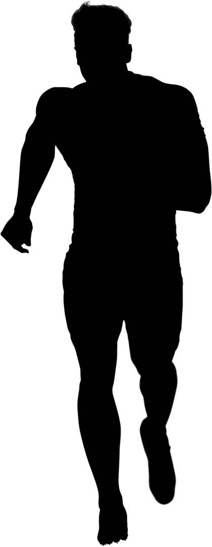 Transparent Silhouette of Male Runner in Motion