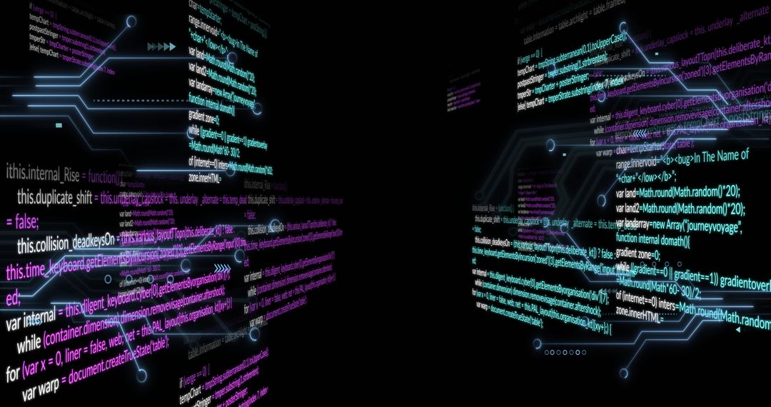 Abstract Digital Code Flow on Dark Background