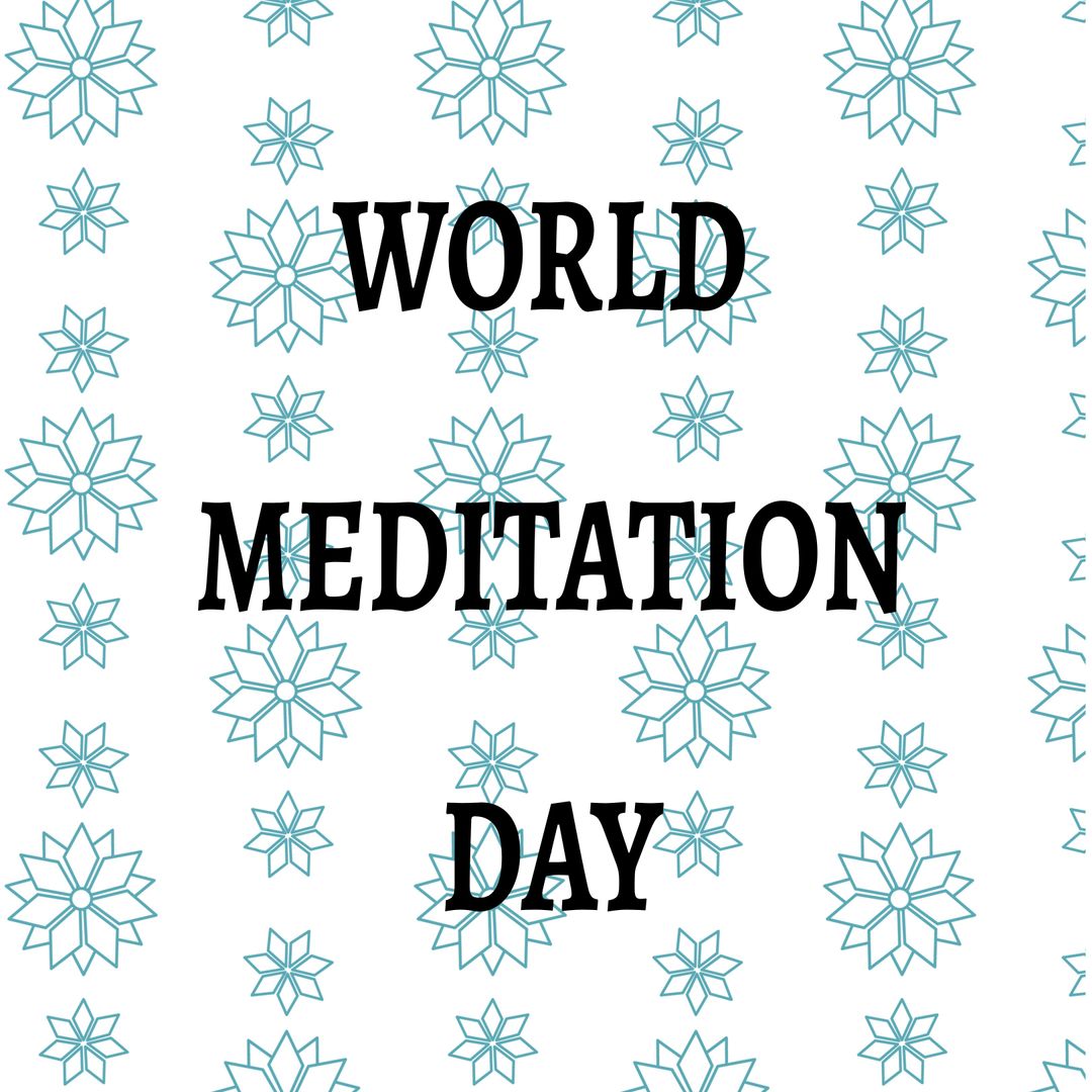 World Meditation Day Backdrop with Tranquil Snowflakes Pattern