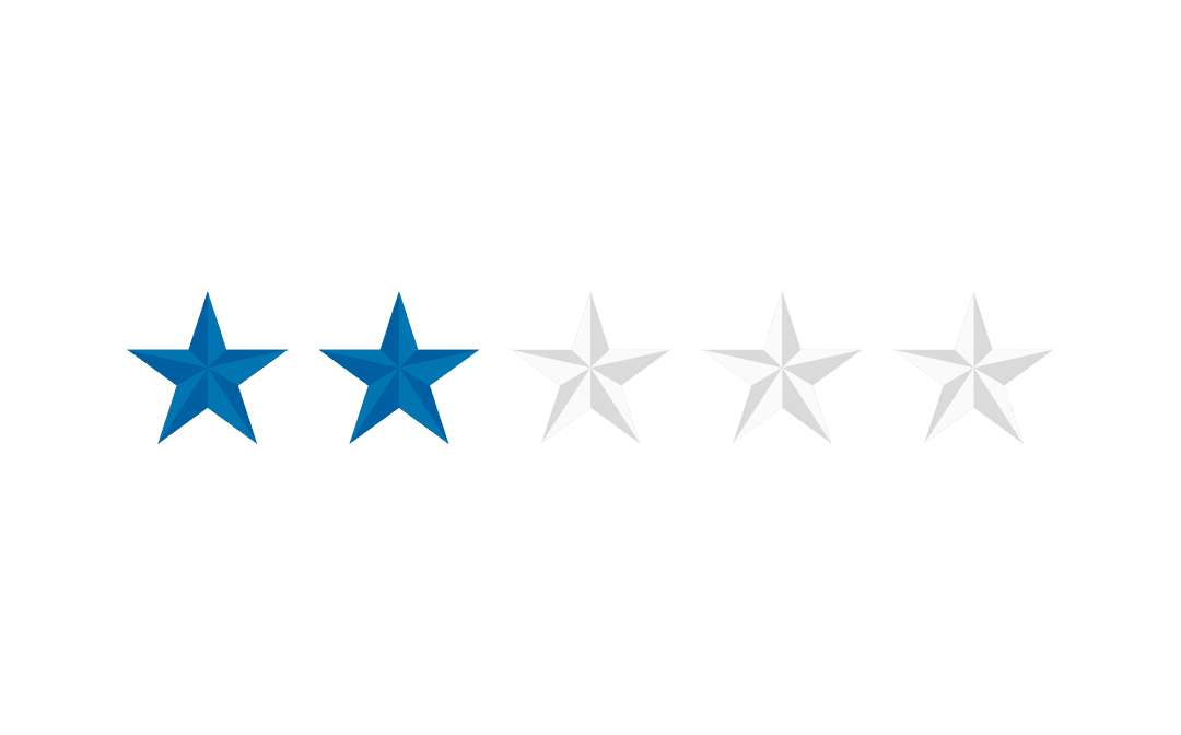 Transparent Rating System with Two Blue Stars