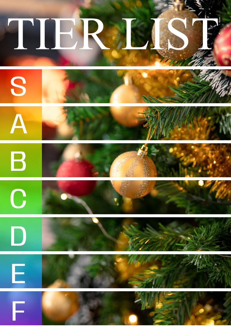 Festive Tier List Template with Christmas Tree - Download Free Stock Templates Pikwizard.com