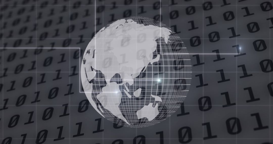Digital Globe with Binary Code Representing Global Connectivity - Free Images, Stock Photos and Pictures on Pikwizard.com