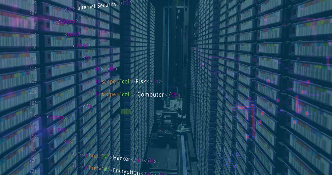Digital Security Interface in High-Tech Server Room