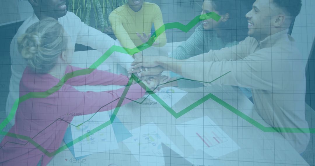 Diverse Team Analyzing Financial Growth Together