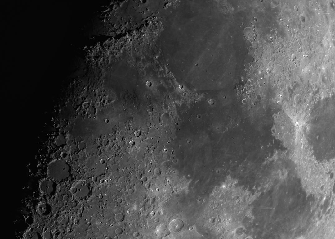 Lunar Surface with Craters and Highlands Visible