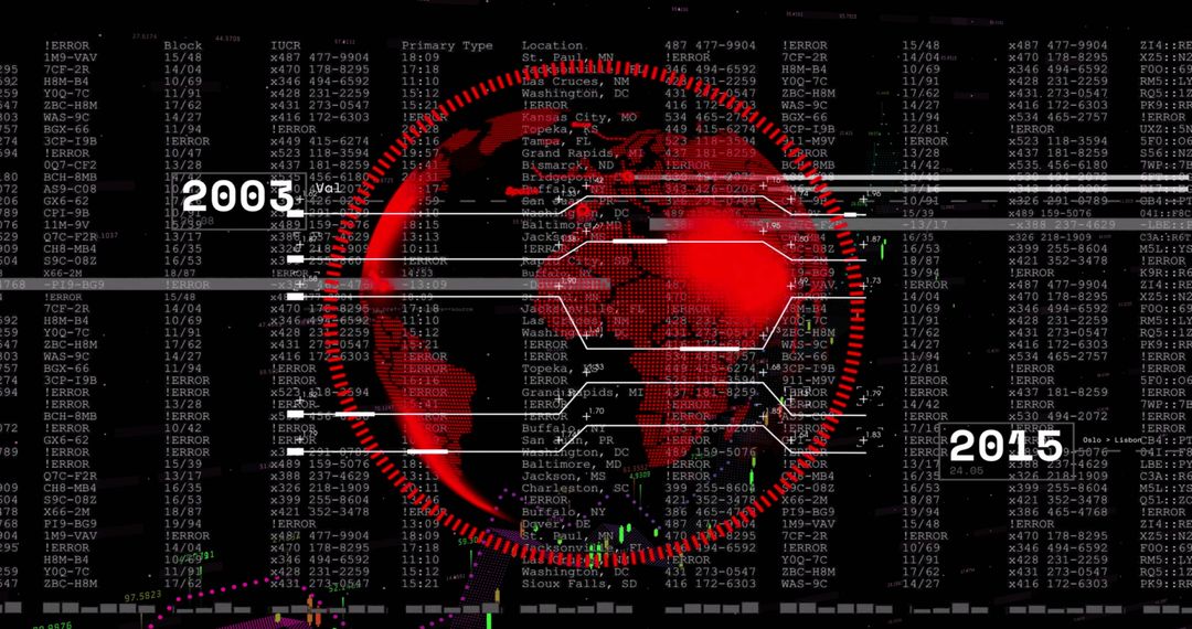Global Data Processing and Connections Concept