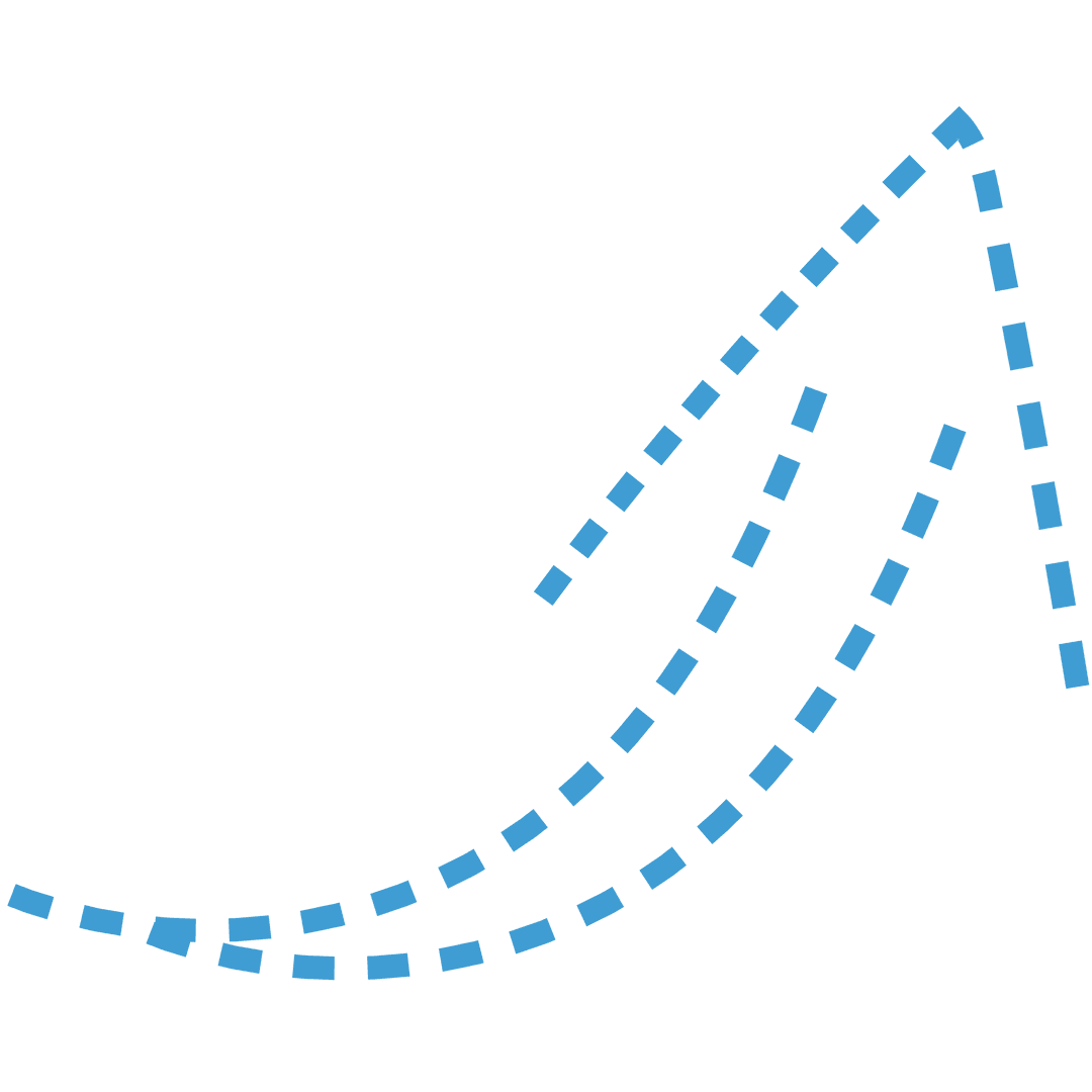 Blue Dotted Arrow Shape on Transparent Background Illustrating Growth and Movement