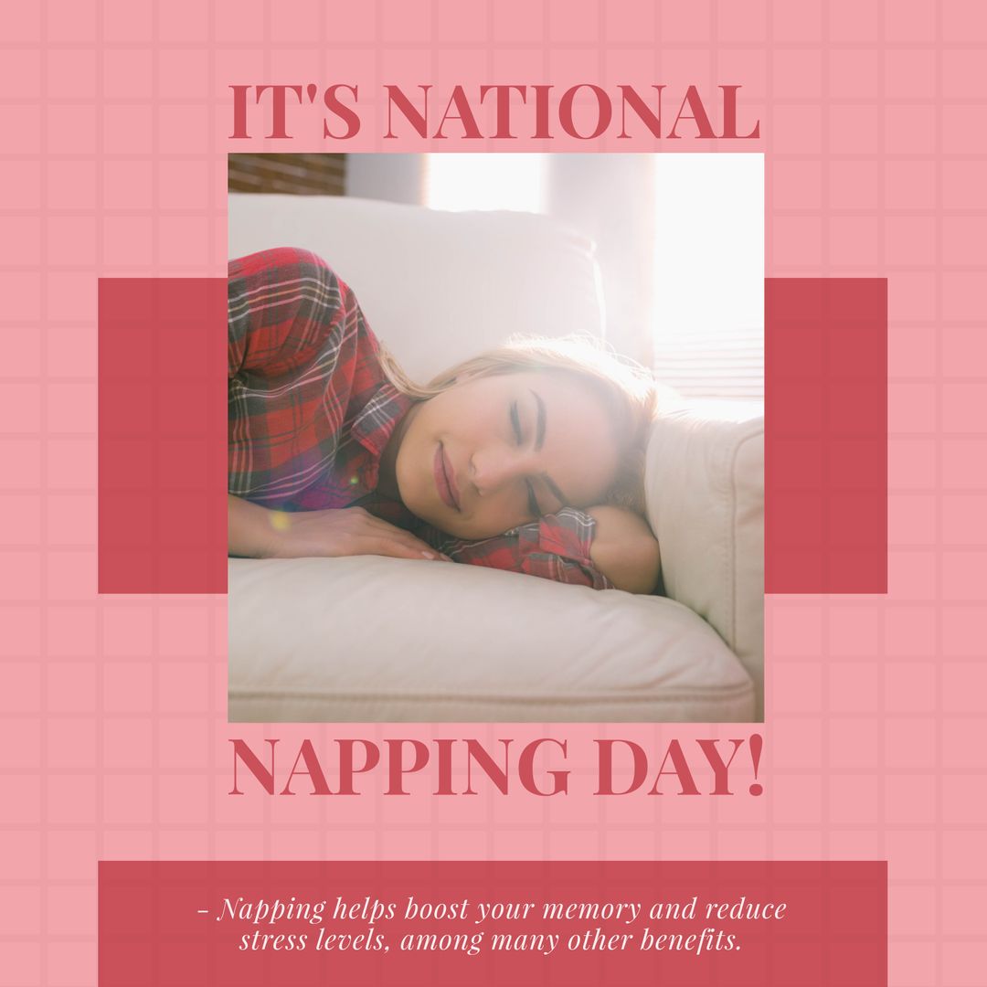 Caucasian Woman Relaxing on National Napping Day Concept