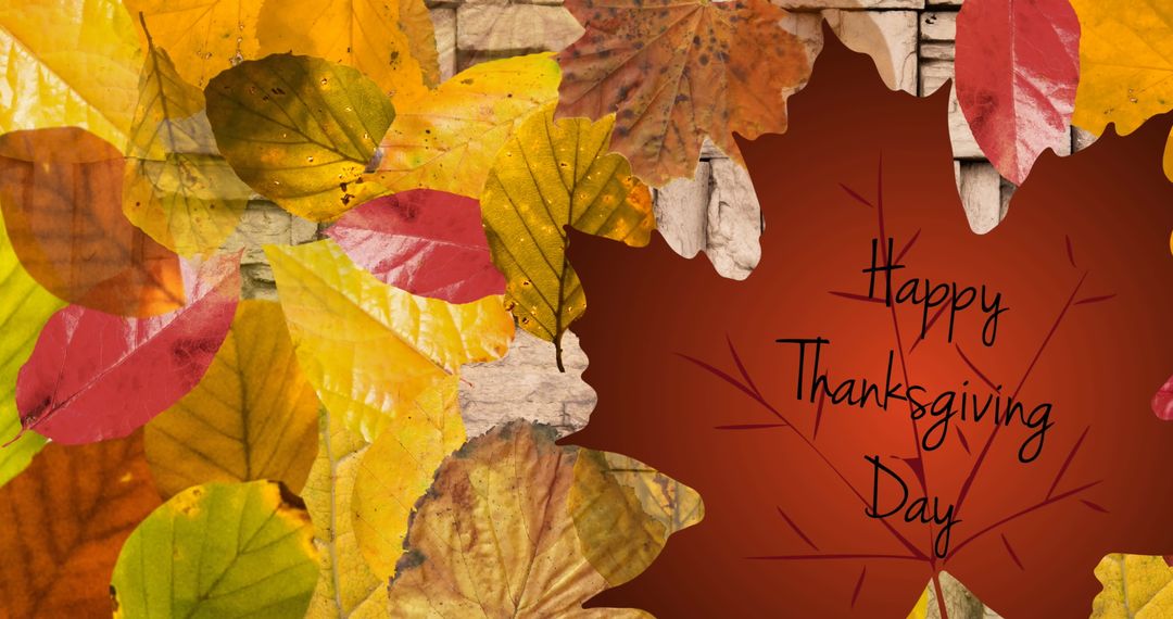 Happy Thanksgiving Day with Vibrant Autumn Leaves