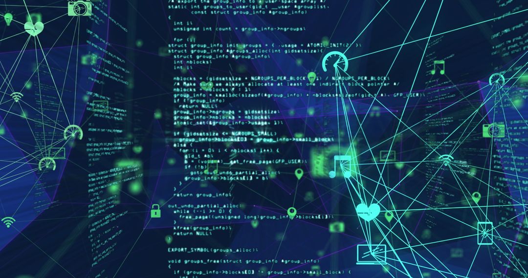 Abstract network connections highlighting data sharing technology