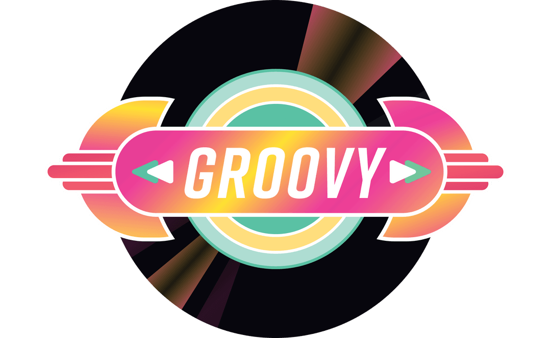 Groovy Music Icon on Transparent Background