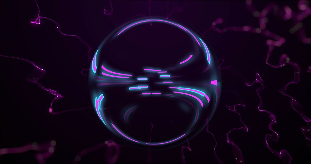 Futuristic Data Transfer Globular Light Trails