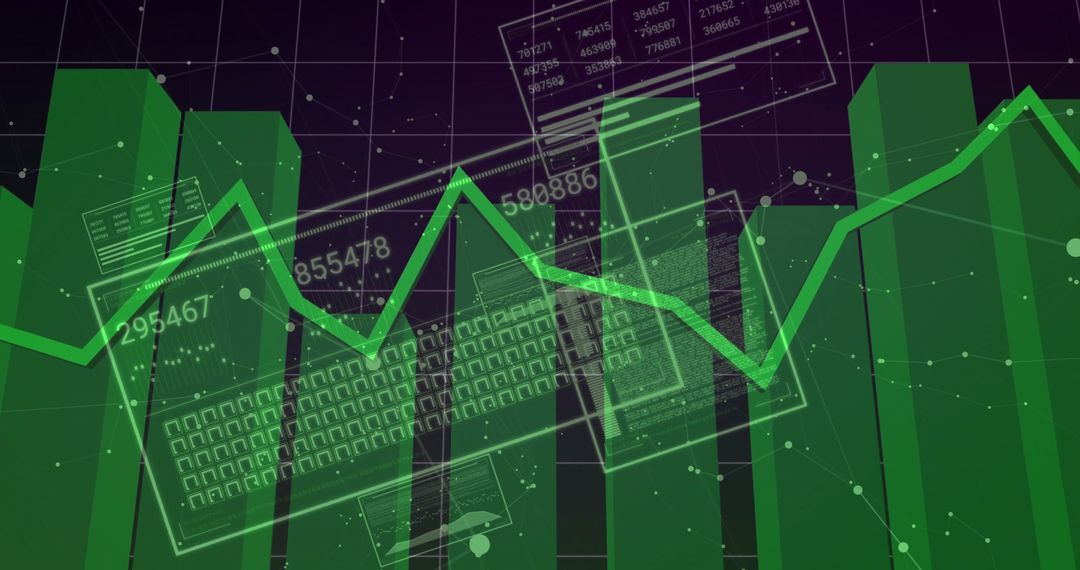 Futuristic Data Analytics Dashboard with Line Graph and Keypad